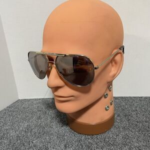 Vintage Turbo Sunglasses Mens Gold Aviator Brown Gradient Lenses Japan 80s